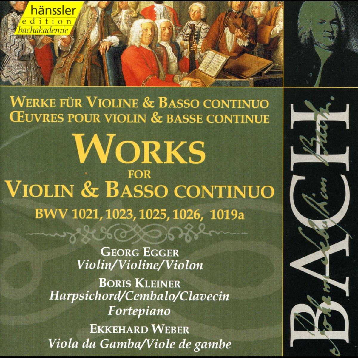 Bach J S Works For Violin And Basso Continuo By Ekkehard Weber