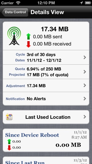 Data Control - Manage Data Usage in Real Time Screenshot