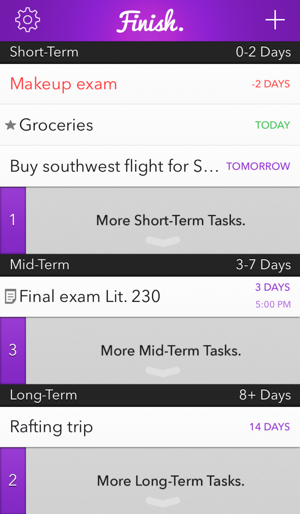 ‎Finish. The procrastinator's to-do list. Screenshot