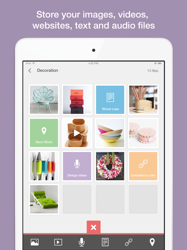 ClipUp - Collect & Organize Ideas Screenshot