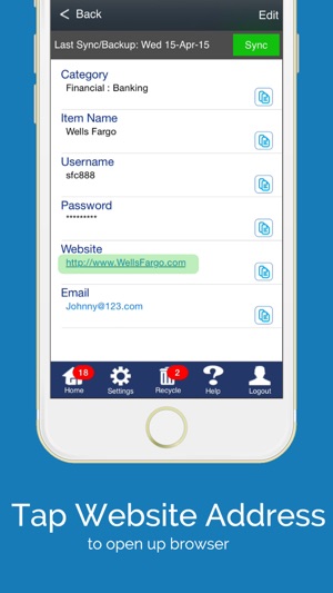 aMemoryJog PRO Secure Password Manager Vault & Digital Passcodes Safe Screenshot