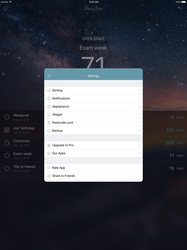 ‎FancyDays: Light Pro Countdown Screenshot
