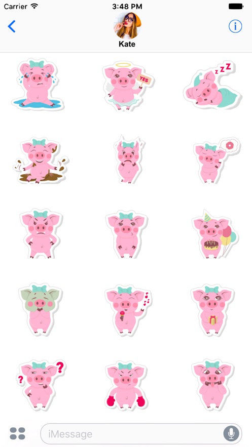 pink piggy stickers