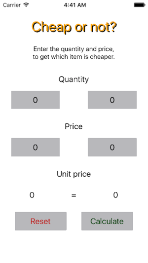 the price of two items, and shows you which one is cheaper