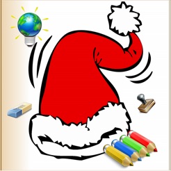 Navidad para los niños coloridos con lápices de colores - 24 dibujos para colorear con Santa Claus, árboles de navidad, duendes, y más
