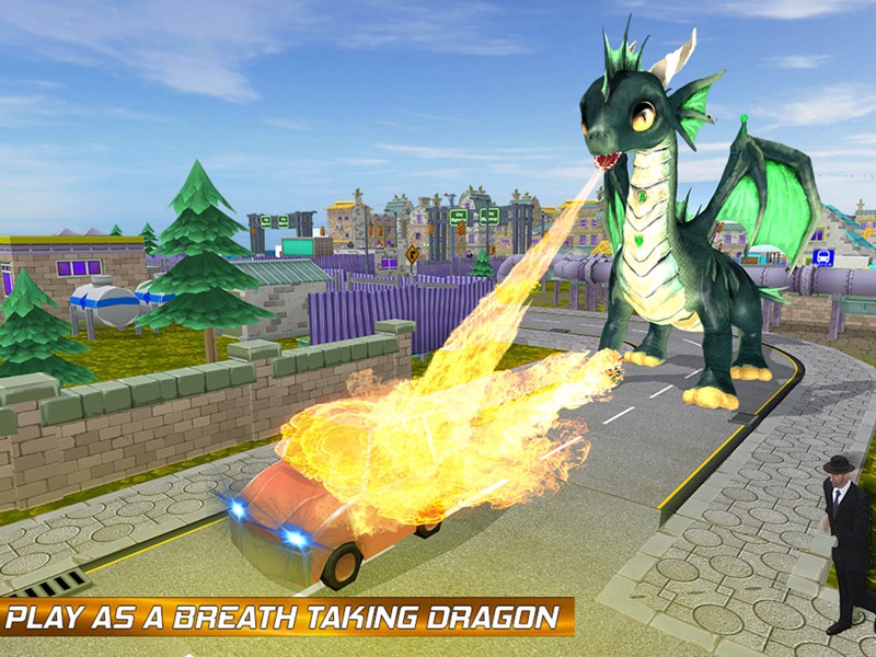 flying dragon fire city attack