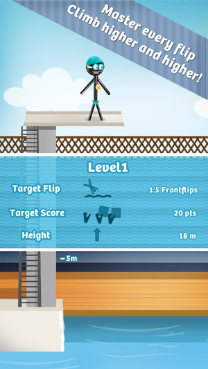 ‎Stickman High Diving PRO - Touch, Jump & Flip! Screenshot
