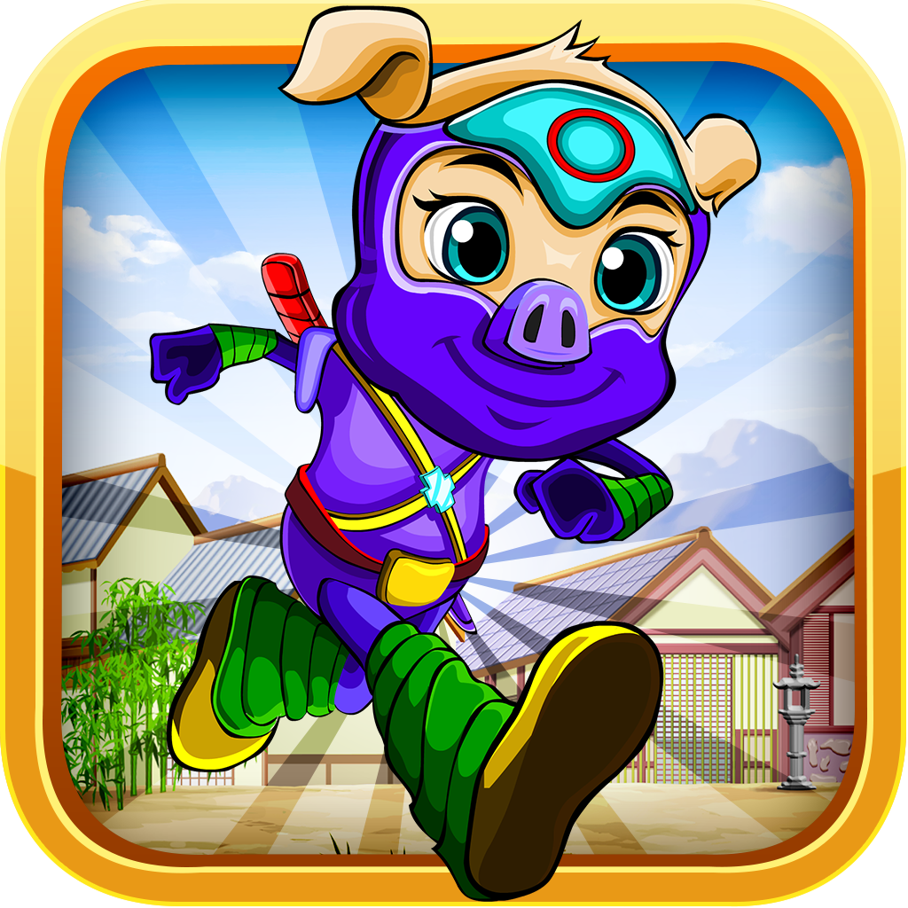 Ninja Pig Run HD Game Free icon