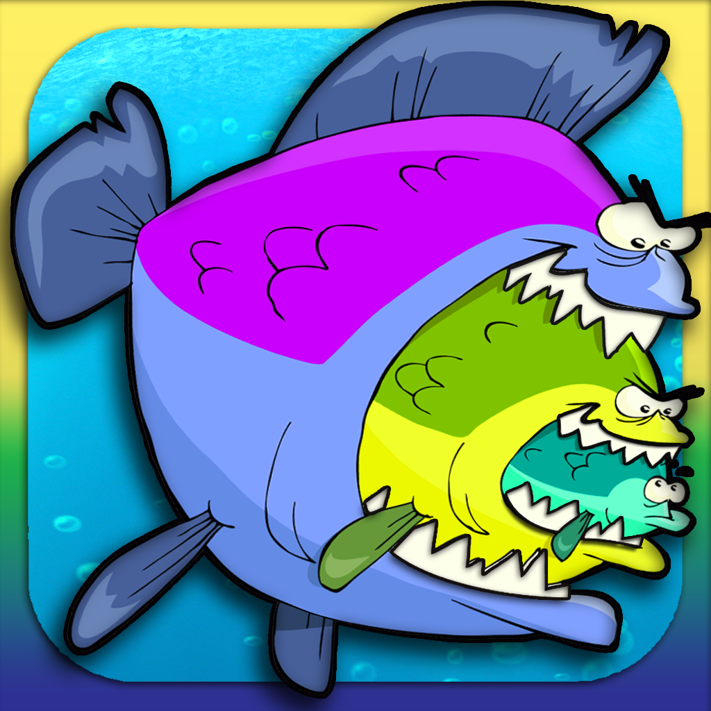 A crazy hungry fish attack in the sea icon