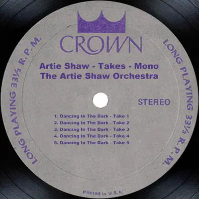 Dancing In the Dark / Moonglow - EP - Artie Shaw Dancing In the Dark / Moonglow - EP - Artie Shaw