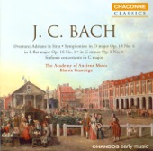 J.C. Bach: Adriano in Syria, Symphonies Nos. 1, 4 & 6, Sinfonia Concertante artwork