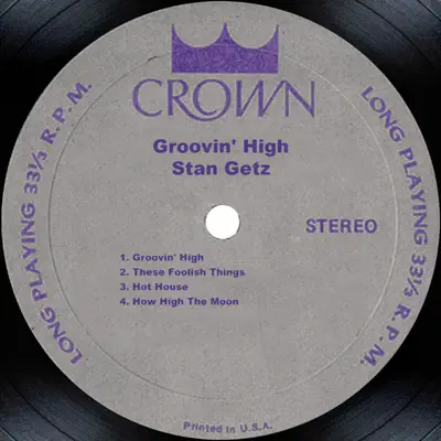 Groovin' High - EP - Stan Getz