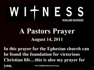 Highland Nazarene - A Pastor’s Prayer