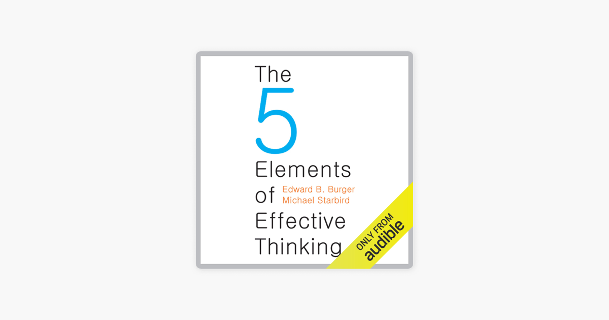 ‎The Five Elements Of Effective Thinking (Unabridged) On Apple Books