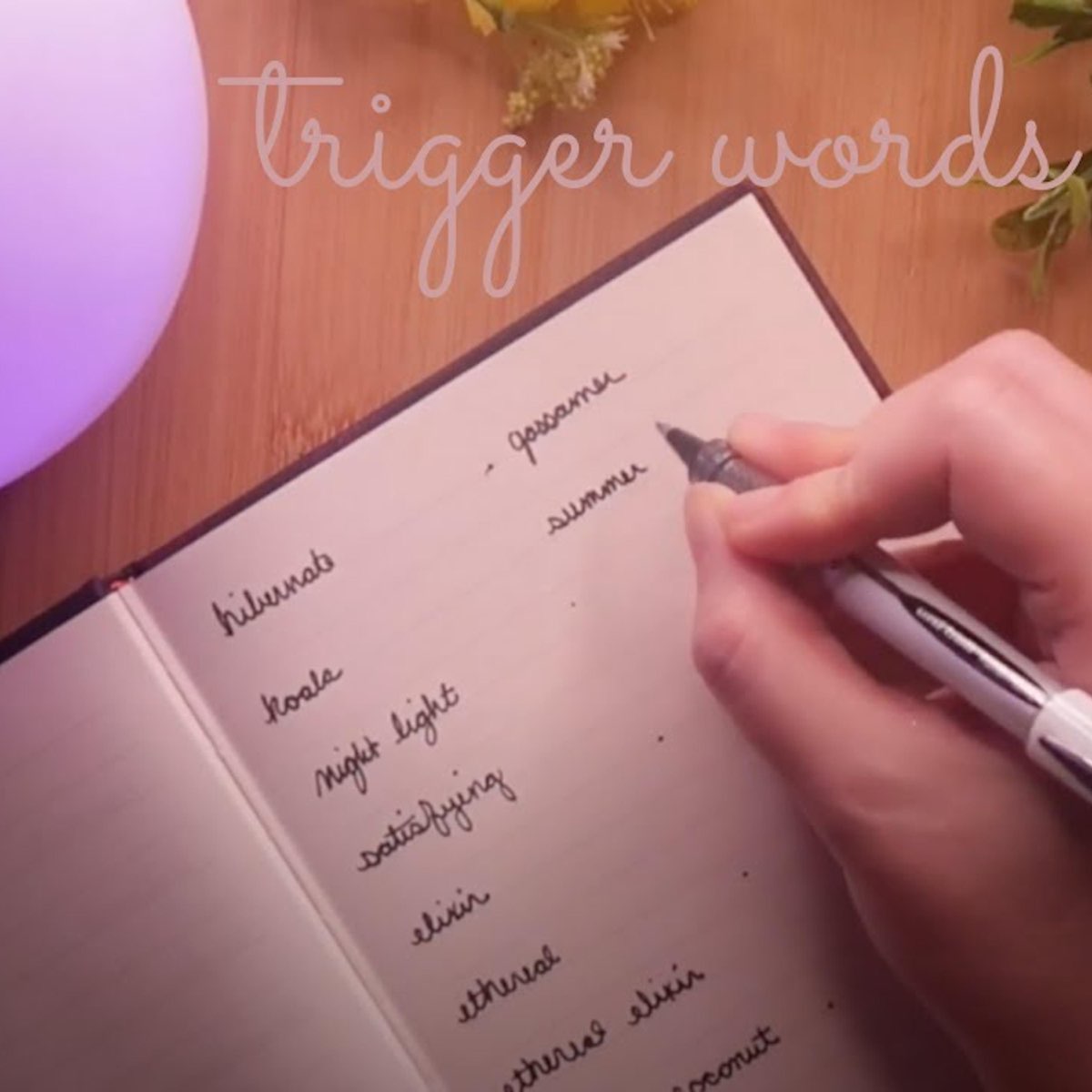 writing-trigger-words-in-a-beautiful-journal-by-lynn-cinnamon-asmr-on