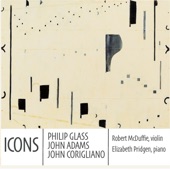 Icons: Philip Glass, John Adams, and John Corigliano artwork
