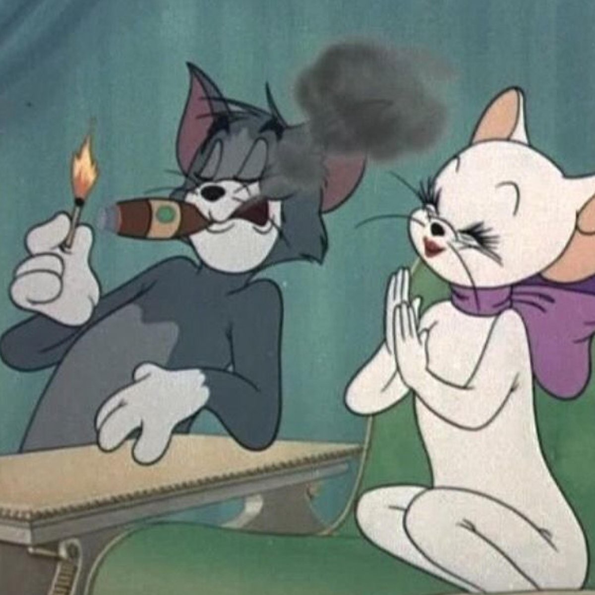 Том с сигаретой том и Джерри