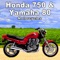 Honda 750 Motorcycle Starts in Distance, Pulls up Head on, Idles & Shuts Off artwork