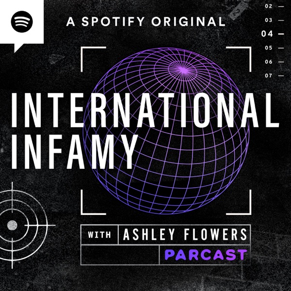 International Infamy with Ashley Flowers banner backdrop