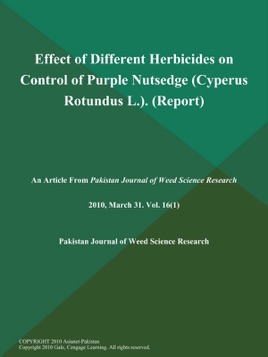 effect of different herbicides on control of purple nutsedge cyperus rotundus l report nutsedge herbicides