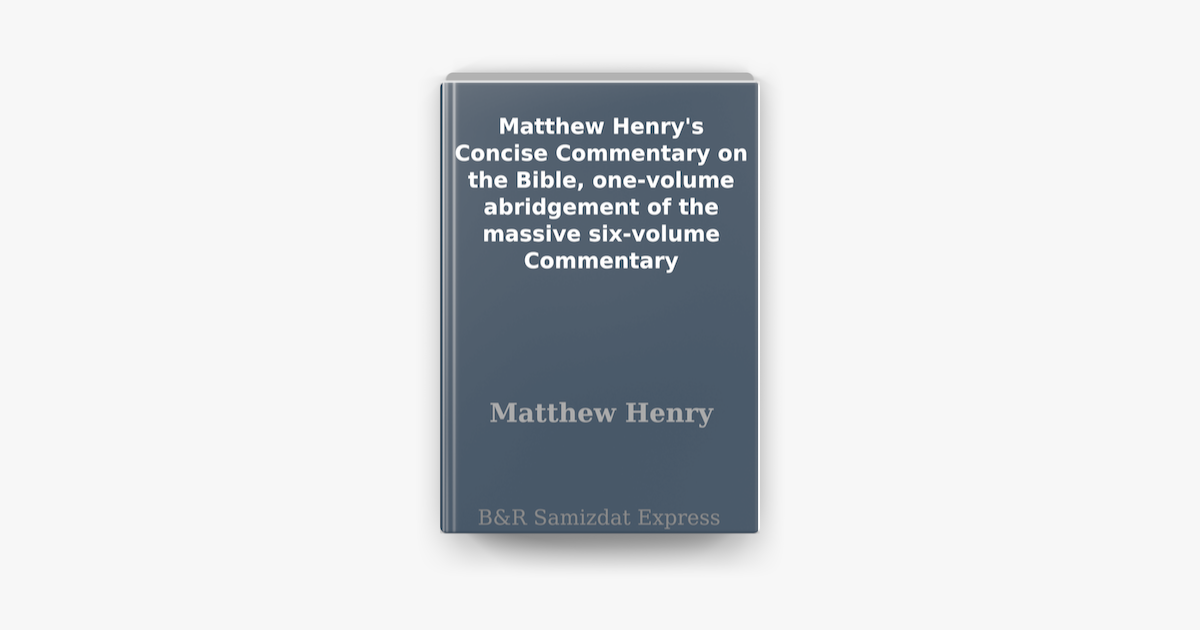 matthew-henry-s-concise-commentary-on-the-bible-one-volume