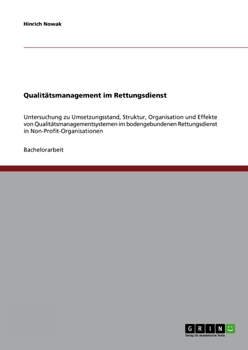 Qualitätsmanagement im Rettungsdienst