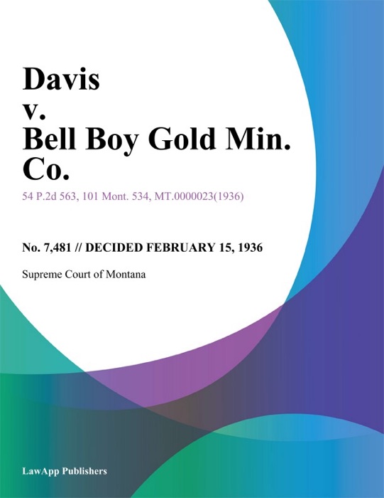 Davis v. Bell Boy Gold Min. Co.