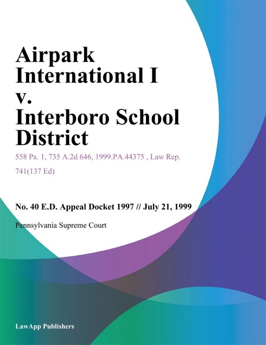 Airpark International I v. Interboro School District