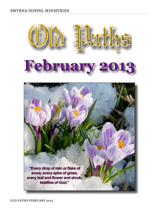 Old Paths February 2013