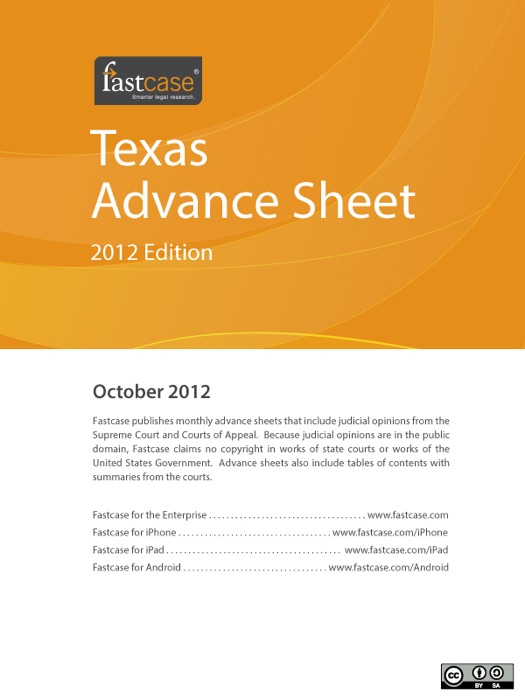 Texas Advance Sheet October 2012