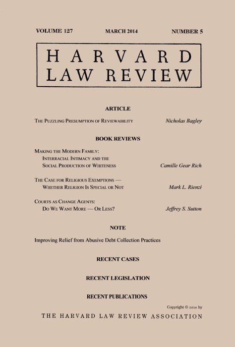 Harvard Law Review: Volume 127, Number 5 - March 2014