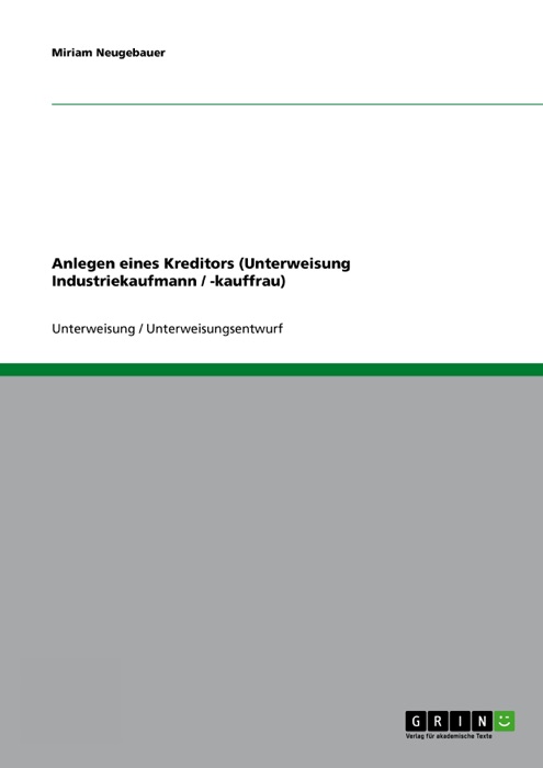 Anlegen eines Kreditors (Unterweisung Industriekaufmann / -kauffrau)