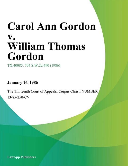 Carol Ann Gordon v. William Thomas Gordon