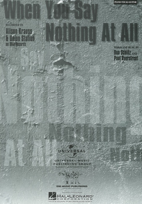 When You Say Nothing at All (Sheet Music)