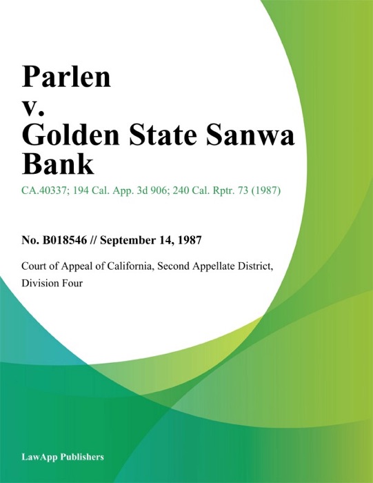 Parlen v. Golden State Sanwa Bank