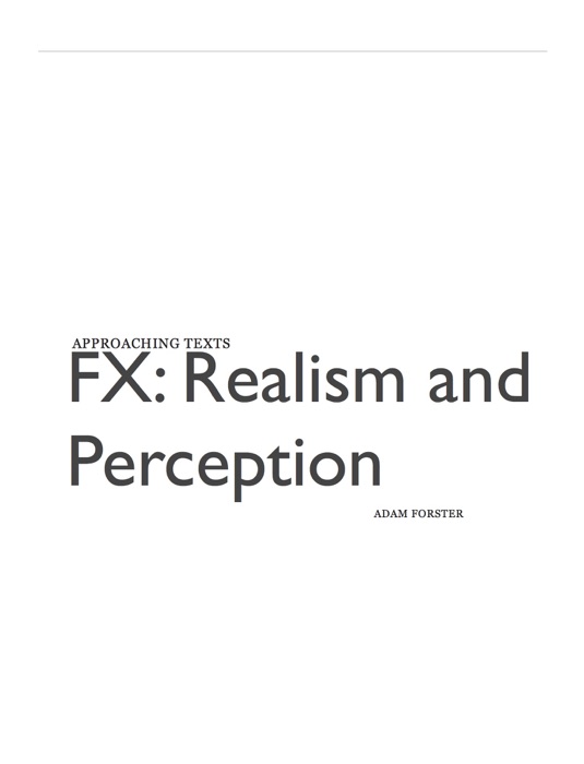 FX: Realism and Perception