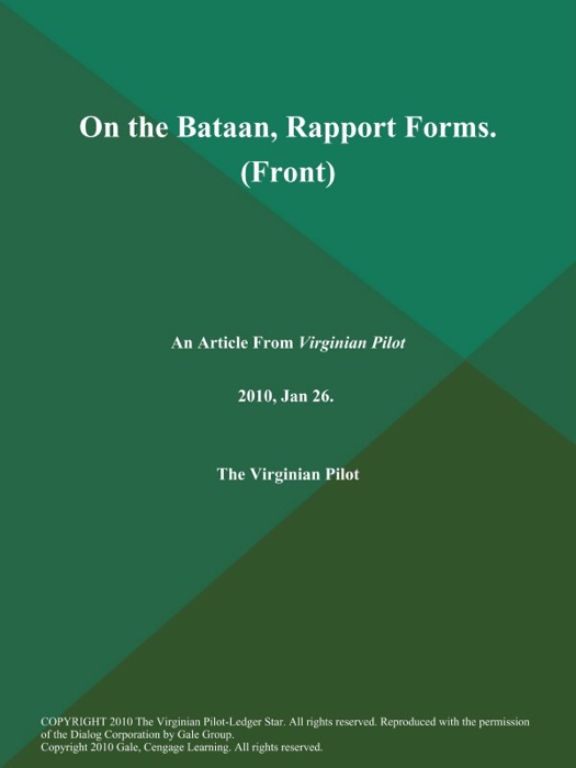 On the Bataan, Rapport Forms (Front)