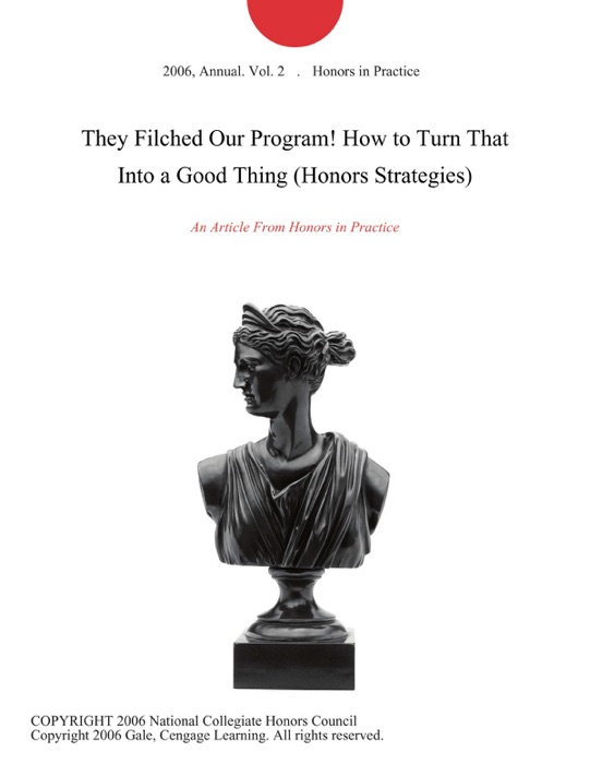 They Filched Our Program! How to Turn That Into a Good Thing (Honors Strategies)