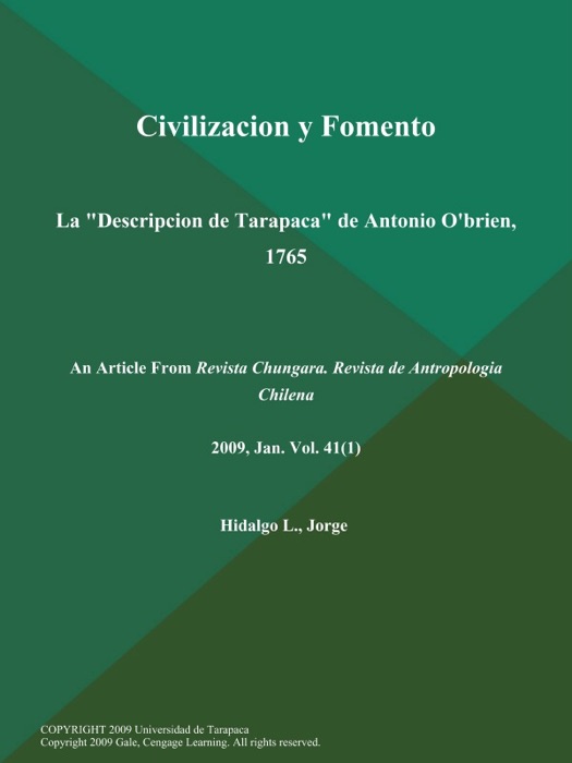 Civilizacion y Fomento: La 