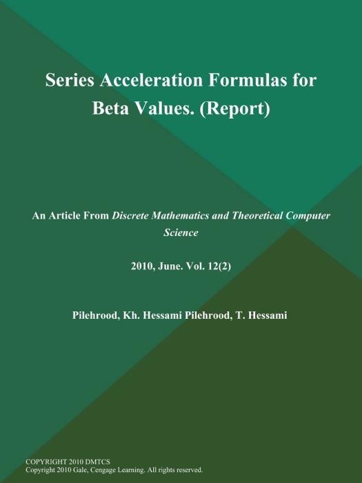 Series Acceleration Formulas for Beta Values (Report)