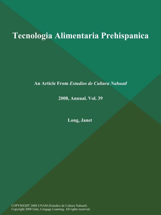 Tecnologia Alimentaria Prehispanica