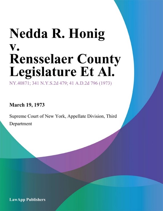 Nedda R. Honig v. Rensselaer County Legislature Et Al.