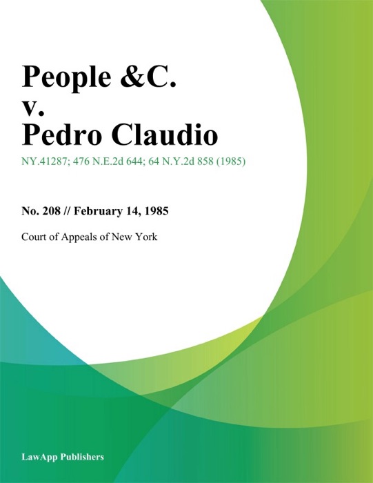 People &C. v. Pedro Claudio