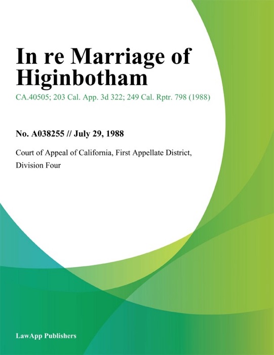 In Re Marriage Of Higinbotham