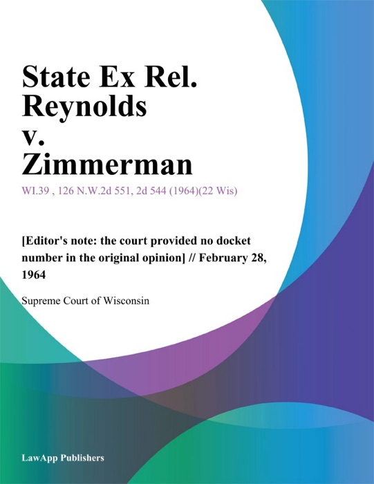 State Ex Rel. Reynolds v. Zimmerman