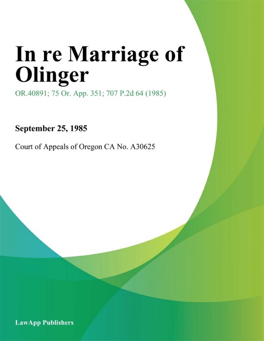 In Re Marriage of Olinger