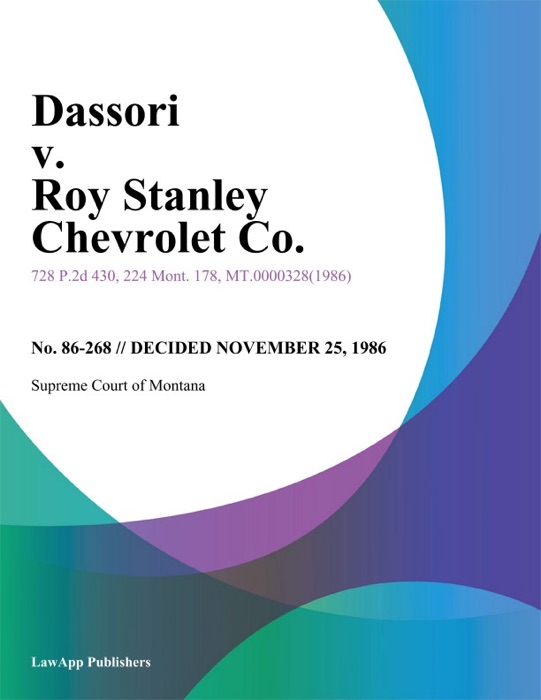 Dassori v. Roy Stanley Chevrolet Co.