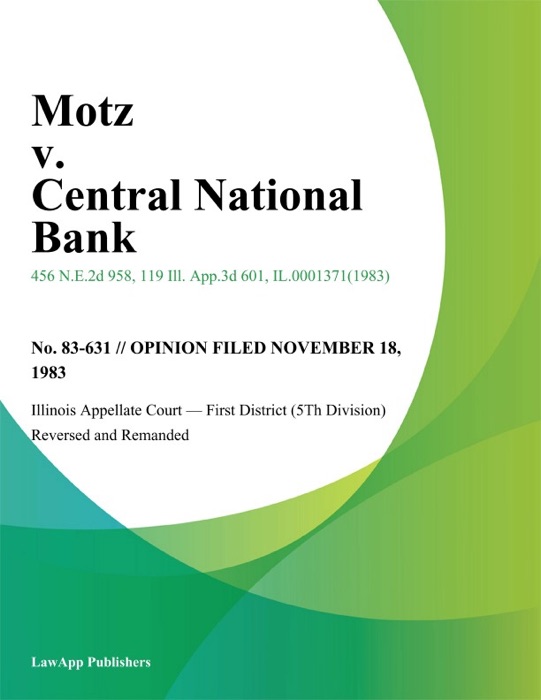 Motz v. Central National Bank