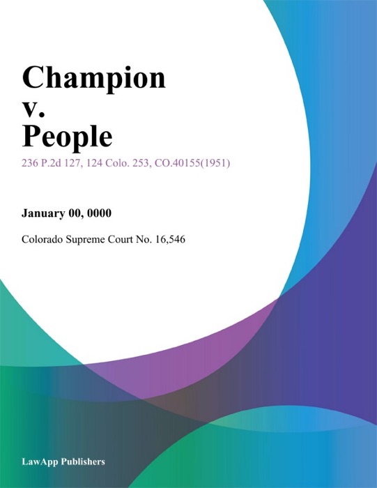 Champion v. People