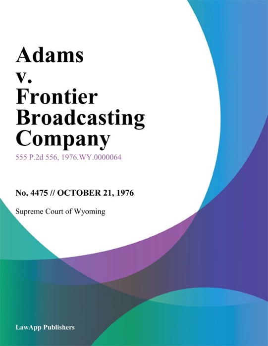 Adams v. Frontier Broadcasting Company